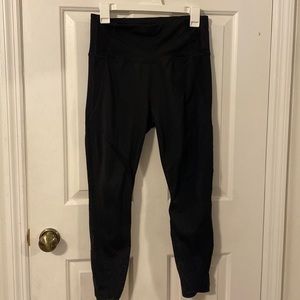 Athleta 7/8 Laser Cut Black Leggings